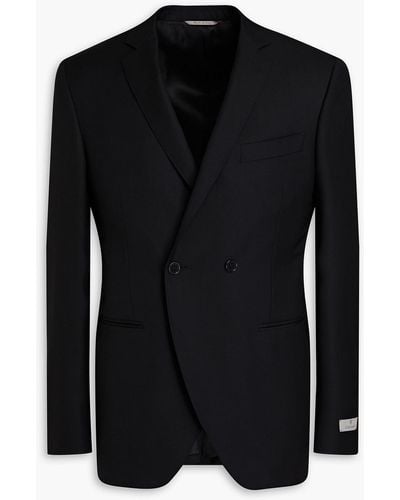 Canali Double-breasted Wool Blazer - Black