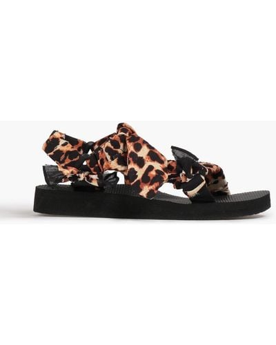 ARIZONA LOVE Trekky Leopard-print Canvas Sandals - Black