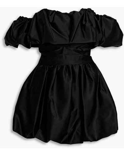 Jonathan Simkhai Astoria Off-the-shoulder Gathered Satin Mini Dress - Black