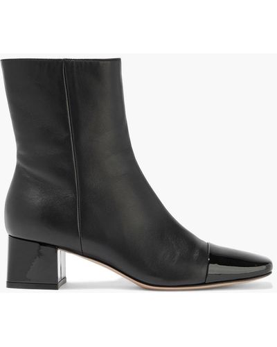 Gianvito Rossi Logan 45 Smooth And Patent-leather Ankle Boots - Black