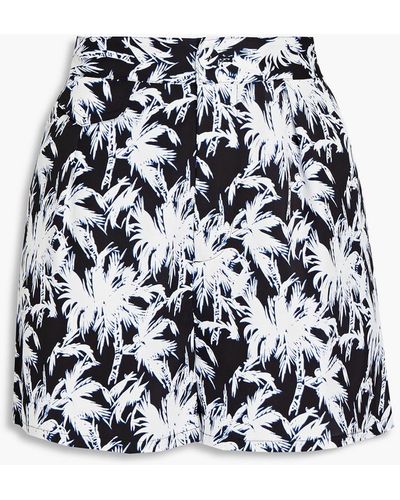 Diane von Furstenberg Edria Printed Crepe Shorts - Black