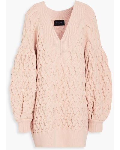 Simone Rocha Cable-knit Jumper - Pink