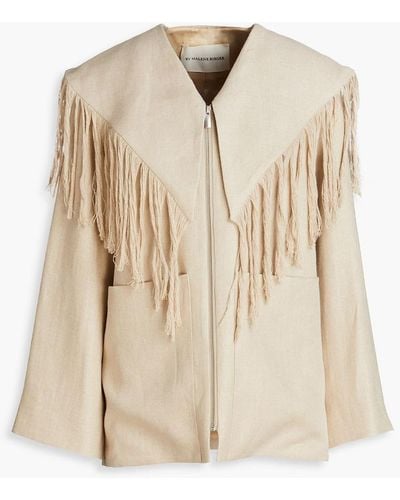 By Malene Birger Allies Fringed Linen-canvas Jacket - Natural