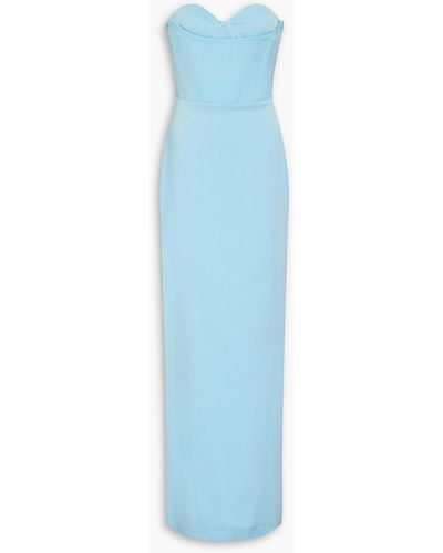 Alex Perry Strapless Satin-crepe Gown - Blue