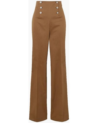 Giuliva Heritage The Sailor Stretch-cotton Straight-leg Trousers - Brown