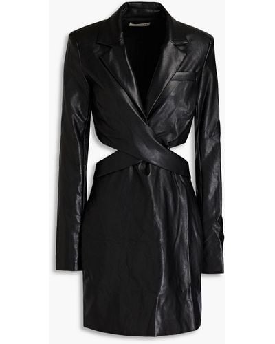 Nicholas Gabriela Cutout Faux Leather Mini Dress - Black