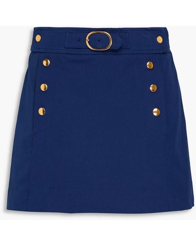 10 Crosby Derek Lam Hester Skirt-effect Cotton-blend Twill Shorts - Blue