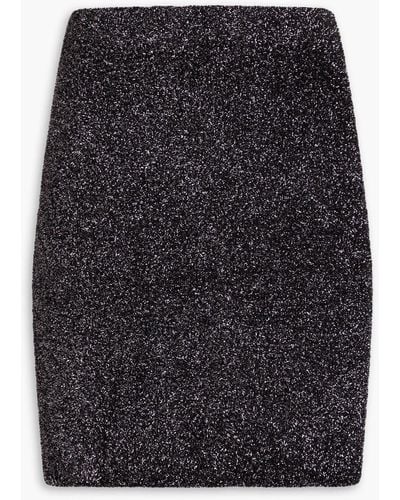 IRO Metallic Knitted Mini Pencil Skirt - Black