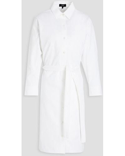Theory Stretch-cotton Piqué Shirt Dress - White