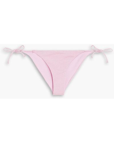 Onia Kate Metallic Stretch-jersey Low-rise Bikini Briefs - Pink
