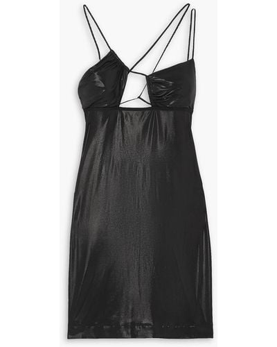 Nensi Dojaka Cutout Metallic Stretch-jersey Mini Dress - Black