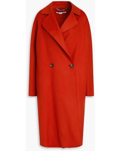 Stella McCartney Double-breasted Wool-felt Coat - Red
