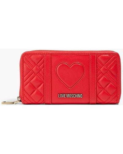 Love Moschino Quilted Leather Wallet - Red