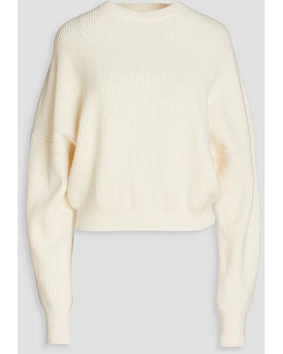 Maje Ribbed-knit Sweater - White