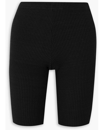 MERYLL ROGGE Ribbed-knit Shorts - Black