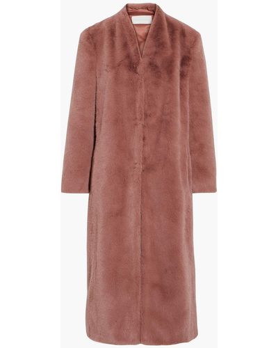 Michelle Mason Faux Fur Coat - Red
