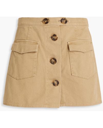 RED Valentino Skirt-effect Denim Shorts - Natural