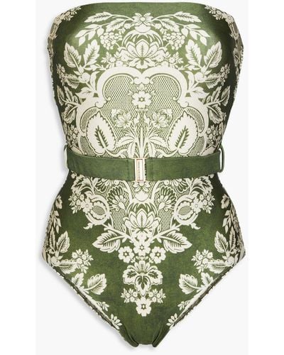 Zimmermann Bandeau-badeanzug mit paisley-print - Grün
