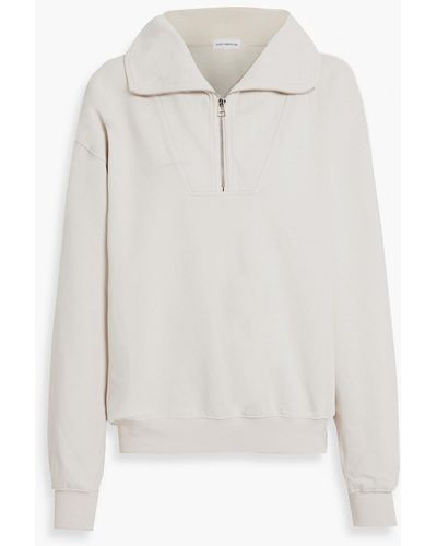 GOOD AMERICAN Cotton-fleece Zip-up Sweatshirt - White