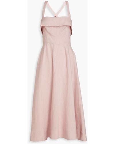 Nicholas Carmellia Linen Midi Dress - Pink
