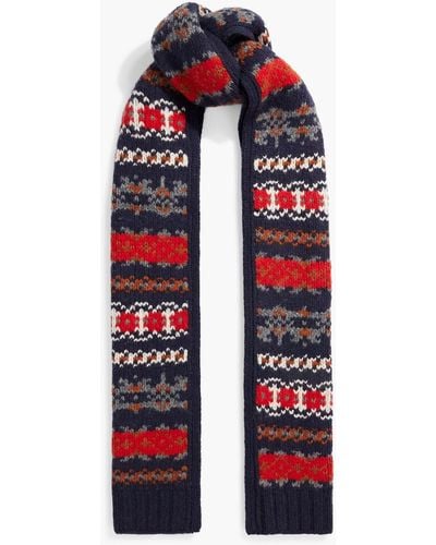 Alex Mill Fair Isle Jacquard-knit Wool-blend Scarf - Red