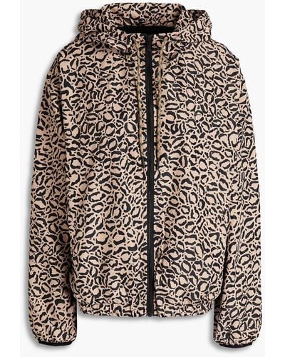The Upside Lila Leopard-print Shell Hooded Jacket - Multicolour