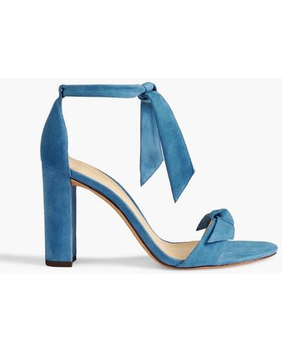 Alexandre Birman Clarita bloc 90 sandalen aus veloursleder mit schleife - Blau