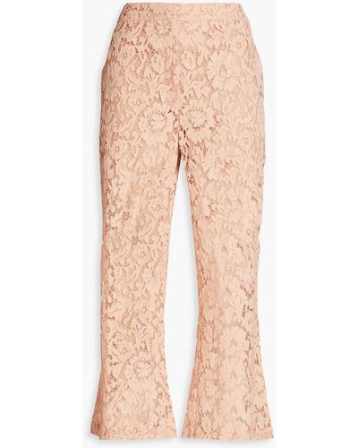 Valentino Garavani Cropped Corded Lace Bootcut Trousers - Natural