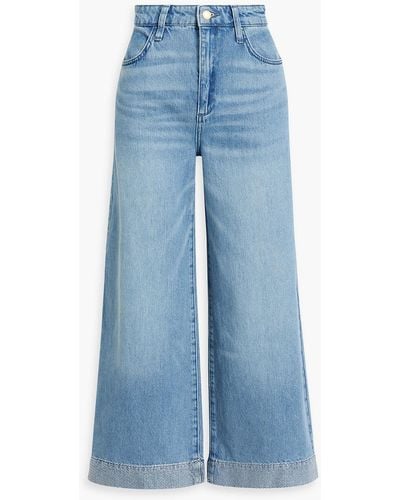 Triarchy Crystal-embellished High-rise Wide-leg Jeans - Blue