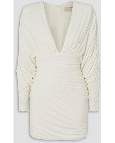 Alexandre Vauthier Ruched Stretch-jersey Mini Dress - White