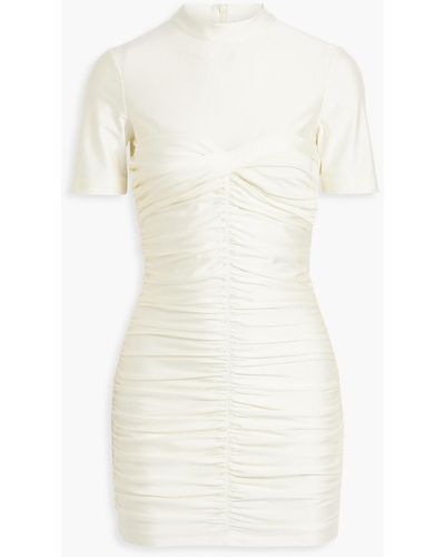 T By Alexander Wang Ruched Satin-jersey Mini Dress - White