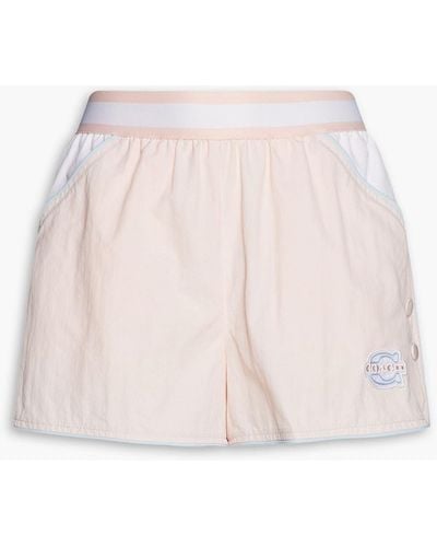COACH Logo-appliquéd Shell Shorts - Pink