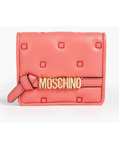 Moschino Quilted Leather Wallet - Orange