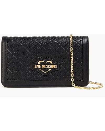 Love Moschino Embossed Faux Leather Clutch - Black