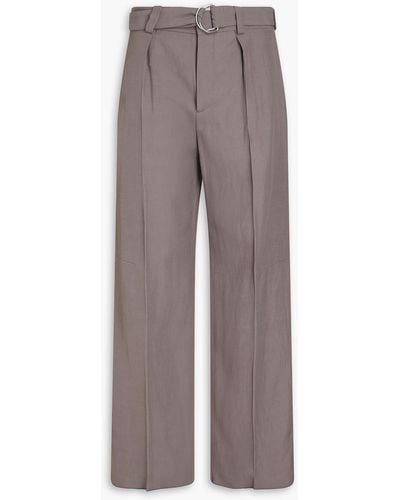 Jil Sander Belted Canvas Trousers - Brown