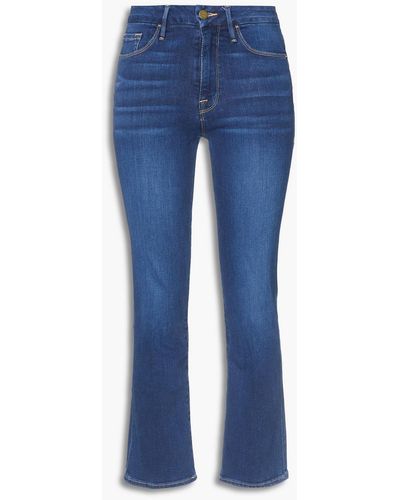 FRAME Le crop mini halbhohe kick-flare-jeans - Blau