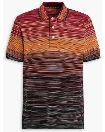 Missoni Space-dyed Cotton-piqué Polo Shirt - Red