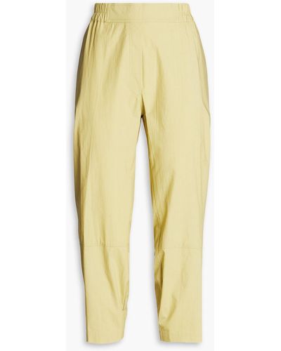 Gentry Portofino Cropped Cotton-poplin Tapered Trousers - Yellow