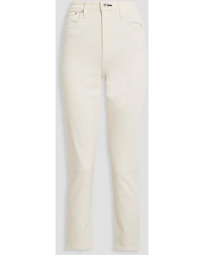 Rag & Bone Cropped High-rise Straight-leg Jeans - White
