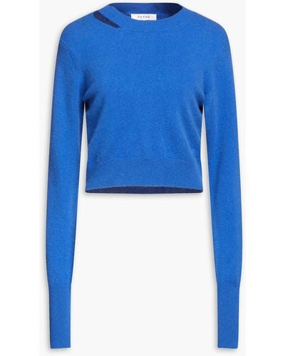 FRAME Pullover aus einer kaschmirmischung mit cut-outs - Blau