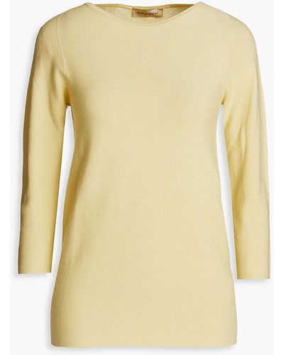 Gentry Portofino Cotton And Cashmere-blend Sweater - Yellow