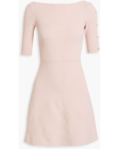 RED Valentino Bow-detailed Knitted Mini Dress - Pink