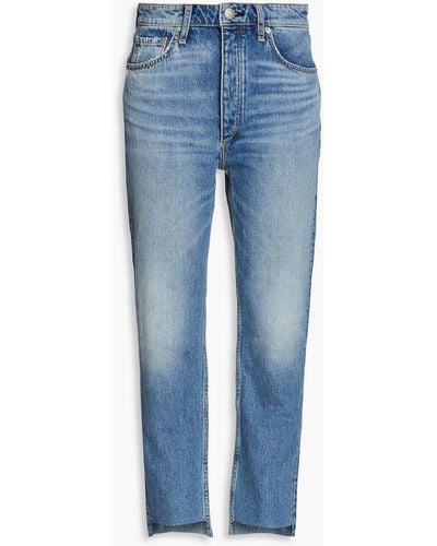 Rag & Bone Nina Cropped High-rise Slim-leg Jeans - Blue