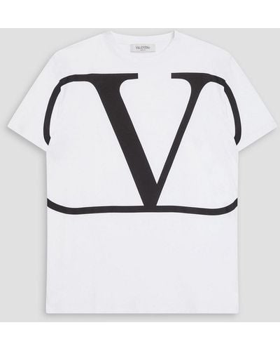 Valentino Garavani Logo-print Cotton-jersey T-shirt - Blue