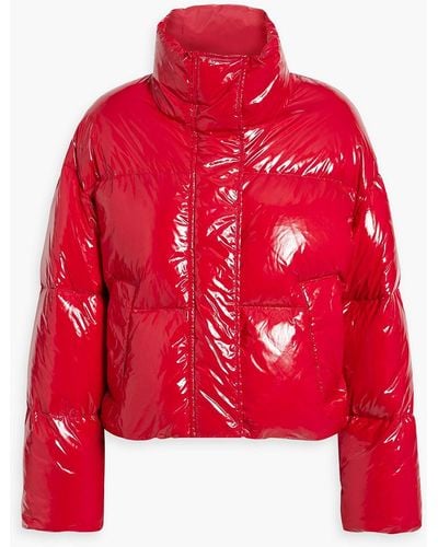 Stand Studio Tatum Quilted Coated Shell Down Jacket - Red