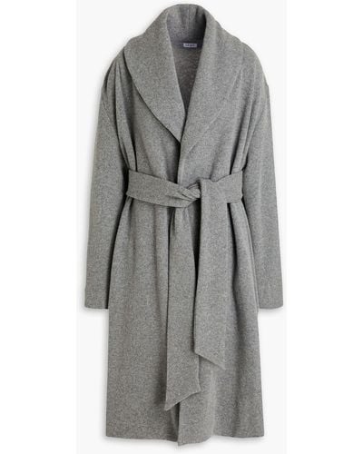 Leset Belted Marled Knitted Robe - Grey