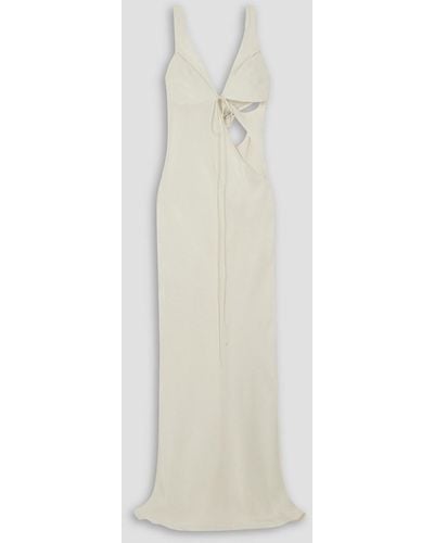 Christopher Esber Triquetra Cutout Silk-faille Maxi Dress - White