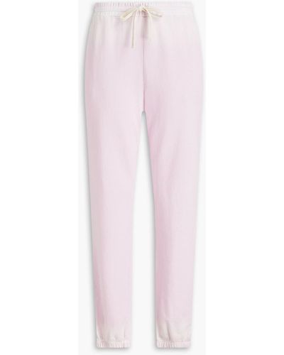Monrow Dégradé french cotton-terry track pants - Pink
