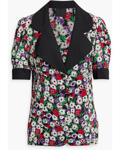Anna Sui Floral-print Silk-crepe Shirt - Black