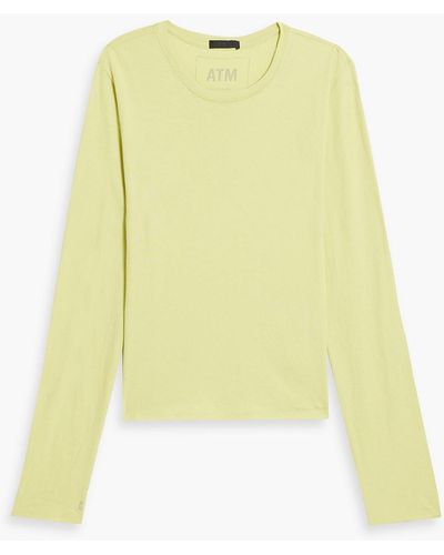ATM Slub Cotton-jersey Top - Yellow